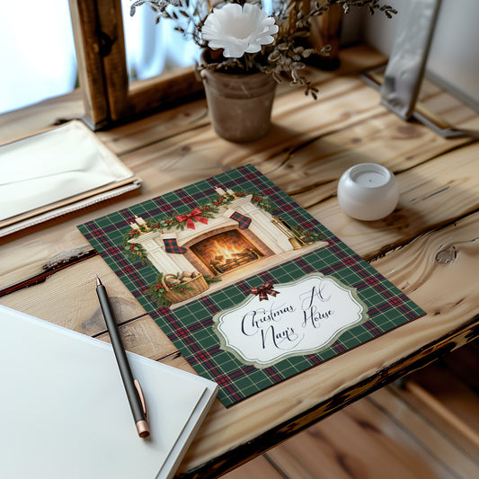 Personalised Tartan Christmas Card – Handmade Festive Greeting