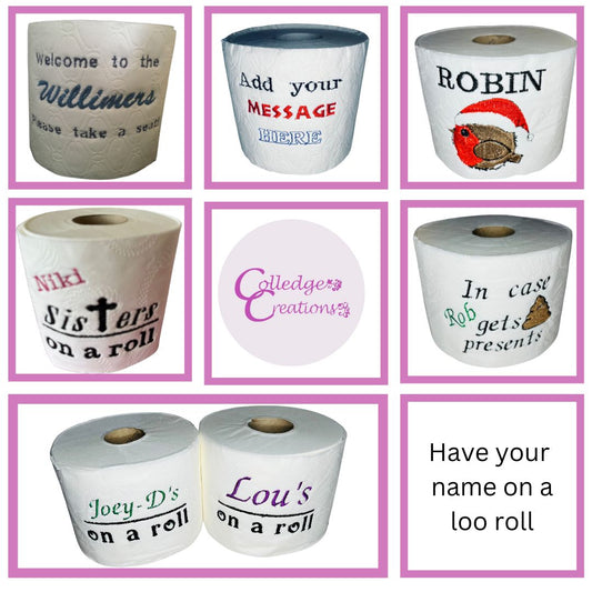 An image showing personalised options for the novelty toilet rolls on offer