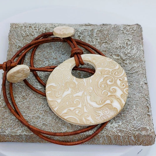 modern polymer clay pendant