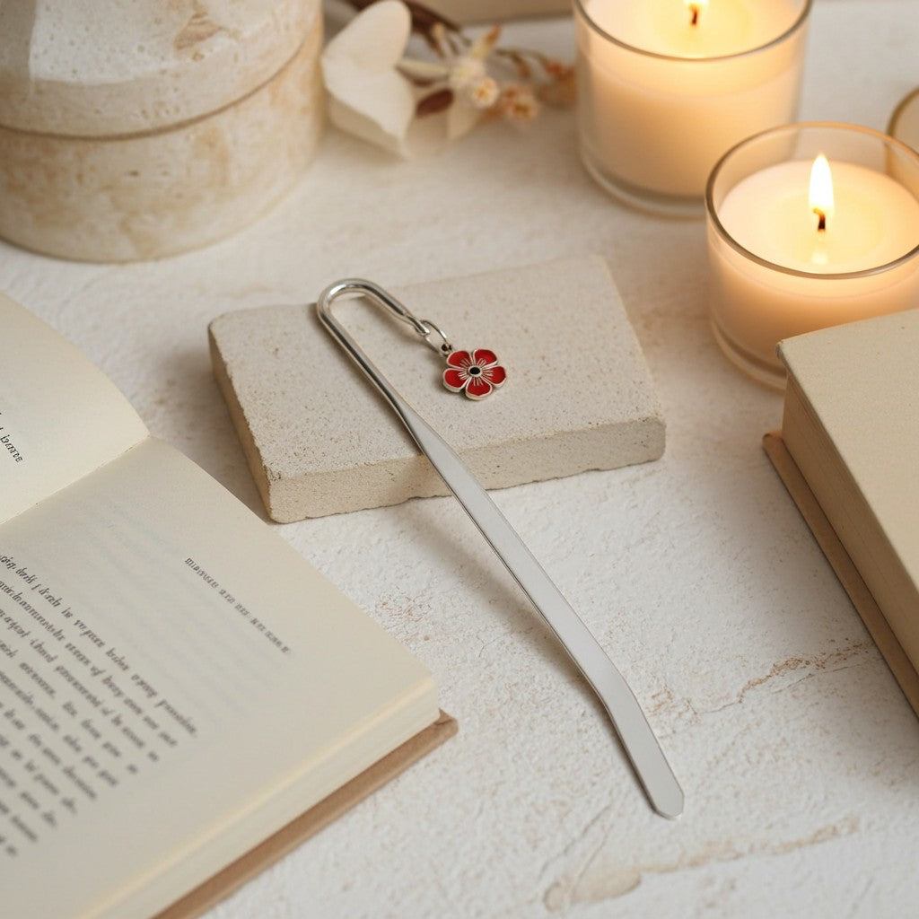 Hand-Painted Poppy Bookmark - A Beautiful Gift for Bookish Folk