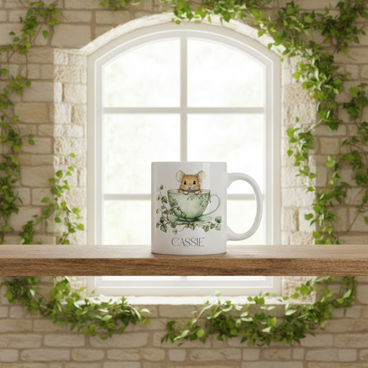 Personalised Mouse Mug – Custom Name Gift for Animal Lovers