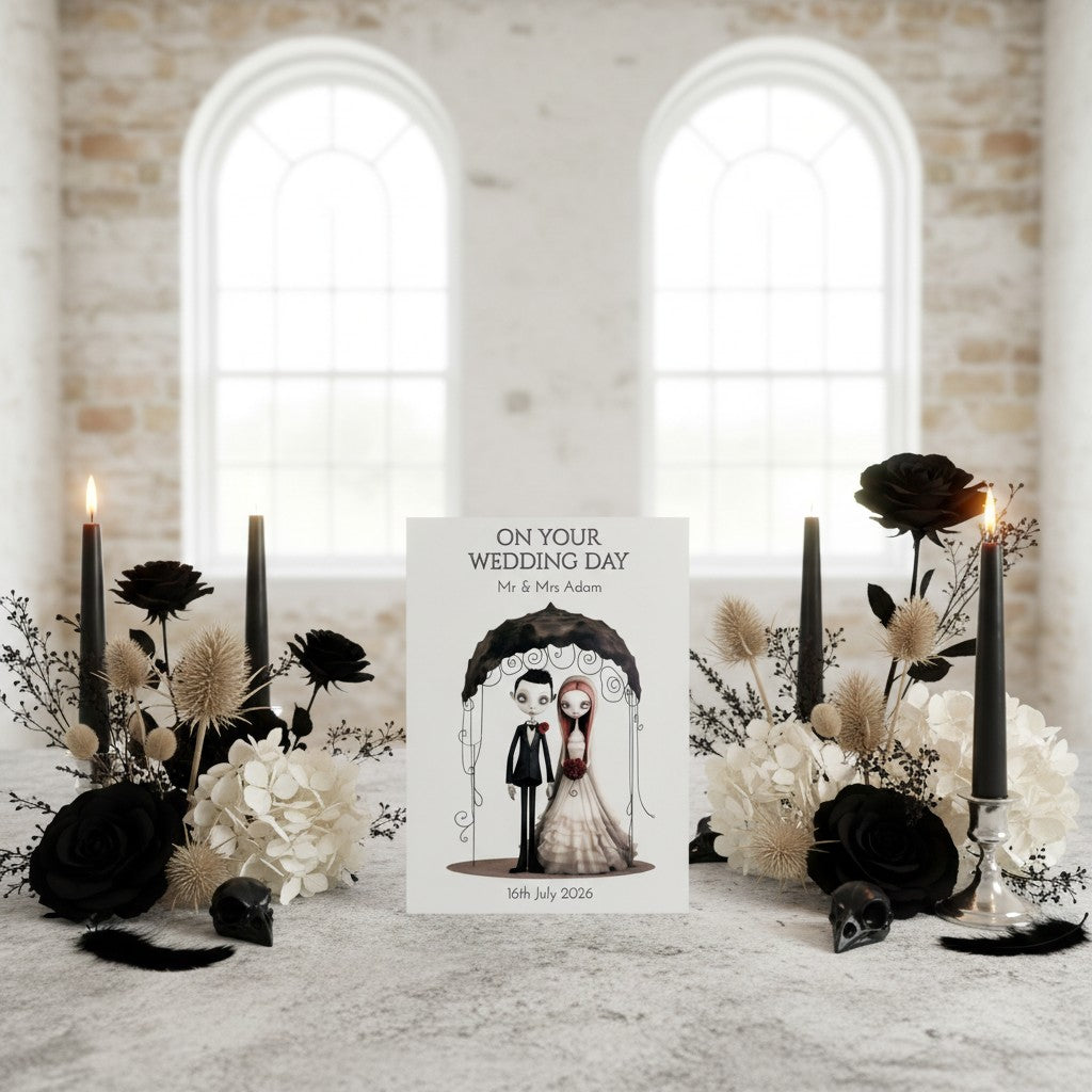 Handmade Quirky Couple Wedding Card – Unique Congratulations Card