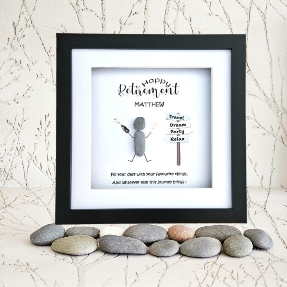 Custom Retirement Pebble Art – Festive Christmas Gift