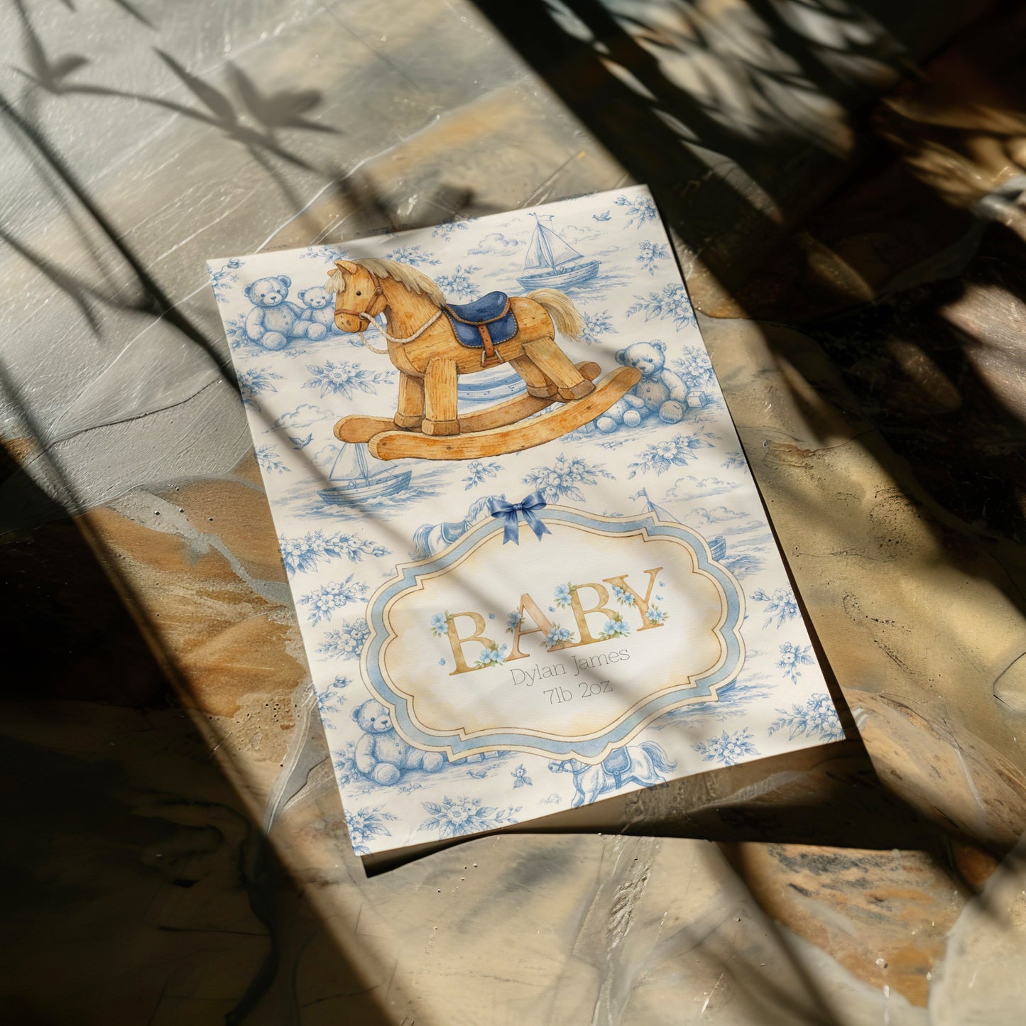 Personalised Rocking Horse Card - New Baby Boy
