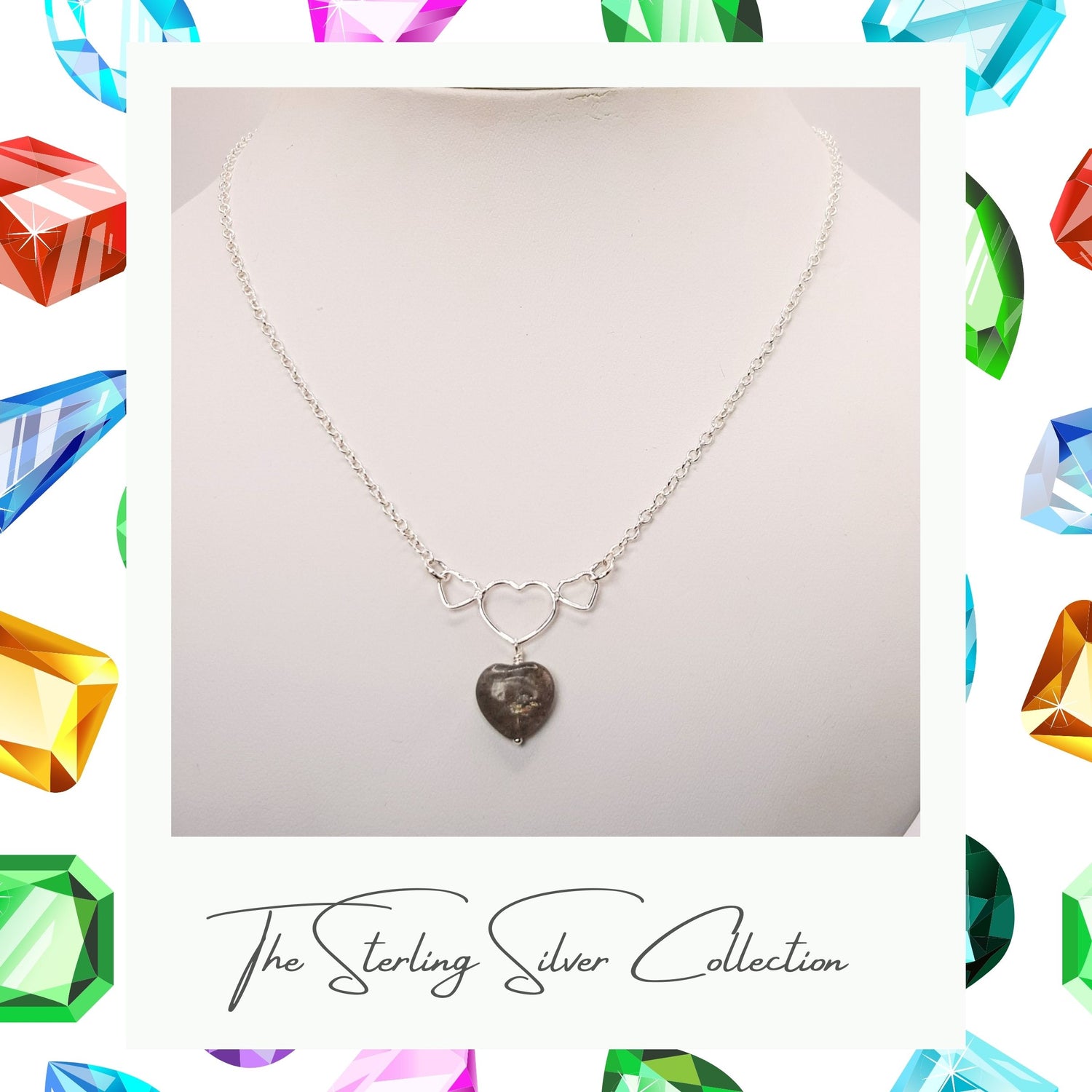 Single heart necklace on mannequin