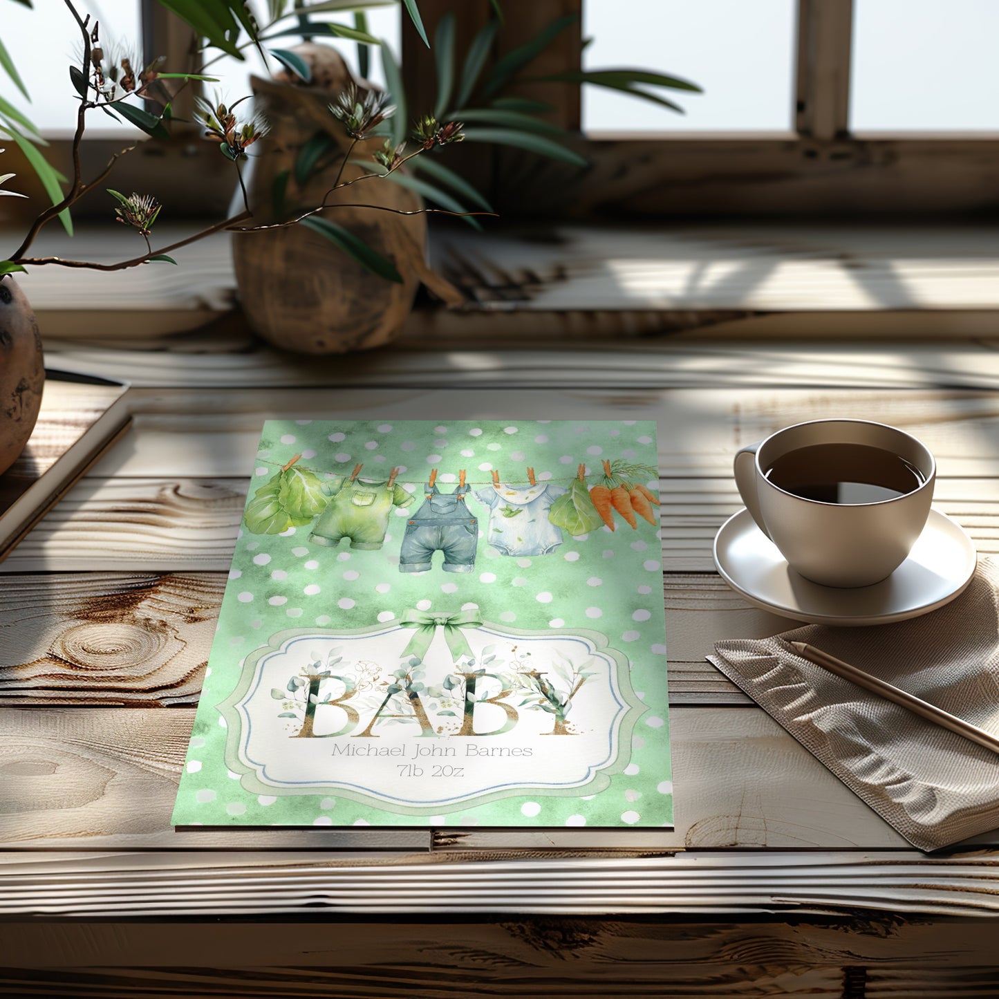 Homegrown Personalised Newborn Baby Card - Sweet Celebrations