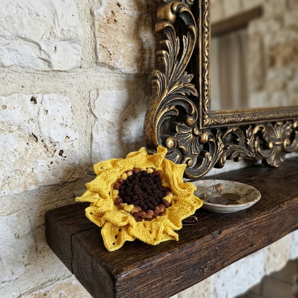 Handmade Sunflower Brooch – Christmas Gift Idea