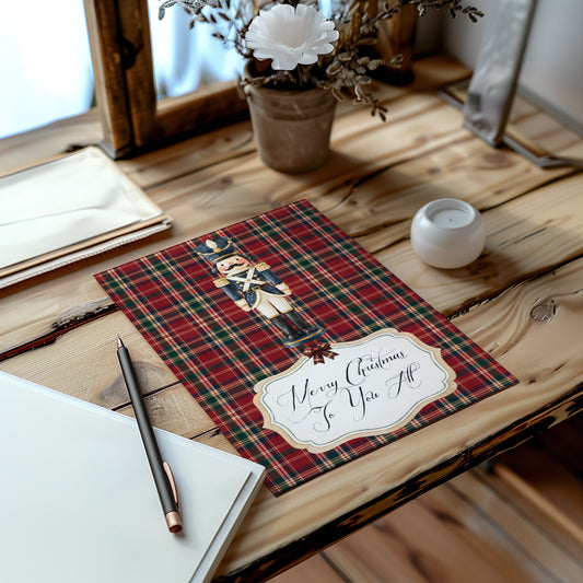 Personalised Tartan Nutcracker Card – Handmade Christmas Greeting