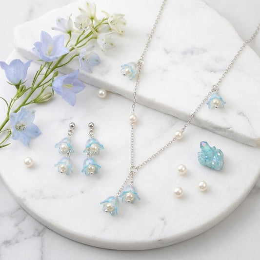 Tulip Floral Jewellery – Flower Necklace & Earrings Set