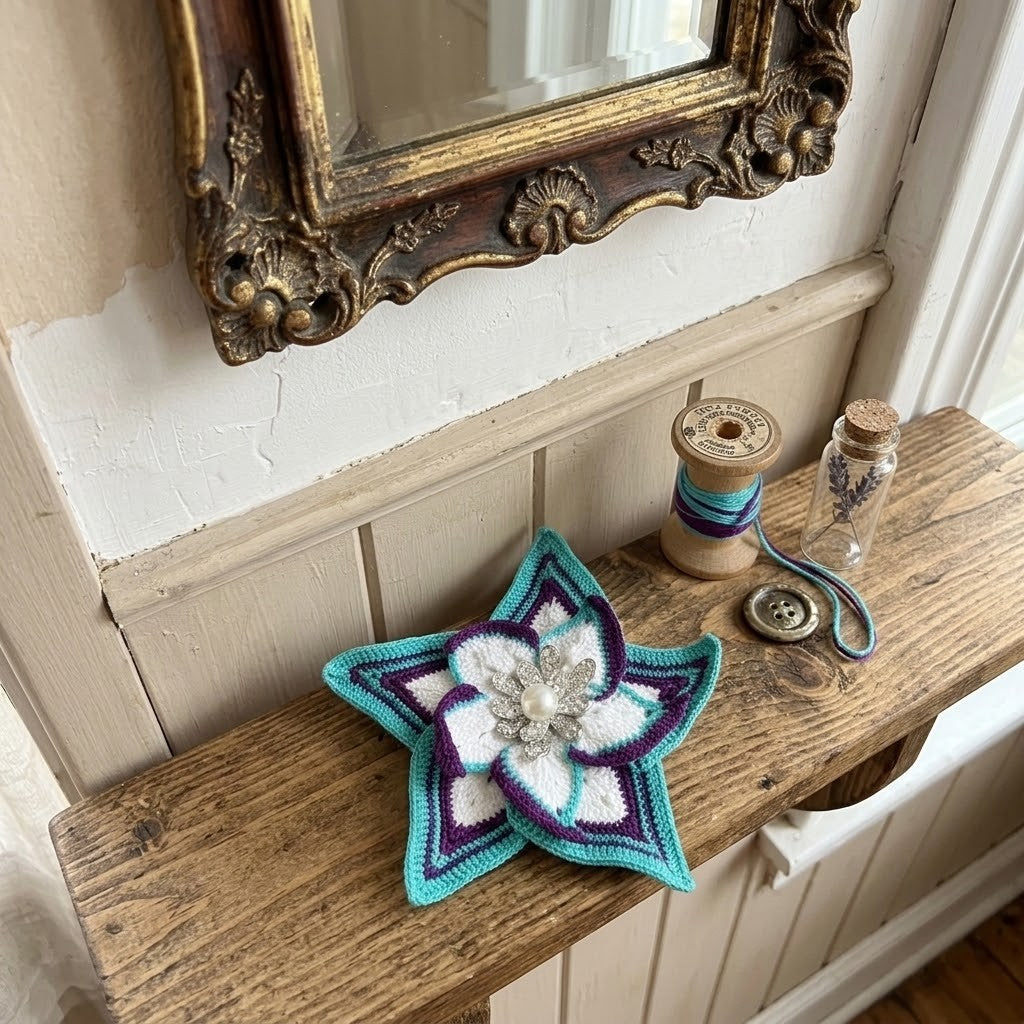 Handmade Turquoise Floral Brooch – Vibrant Flower Pin