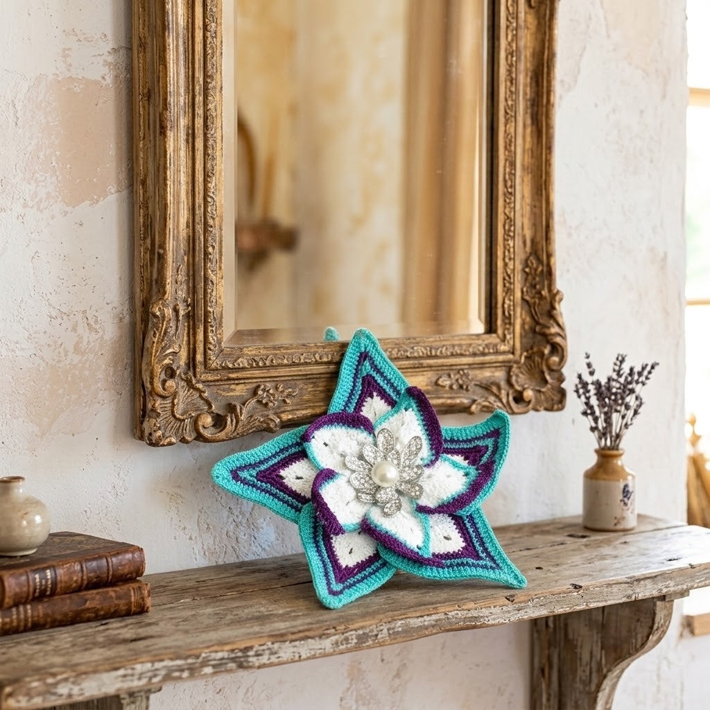Handmade Turquoise Floral Brooch – Vibrant Flower Pin