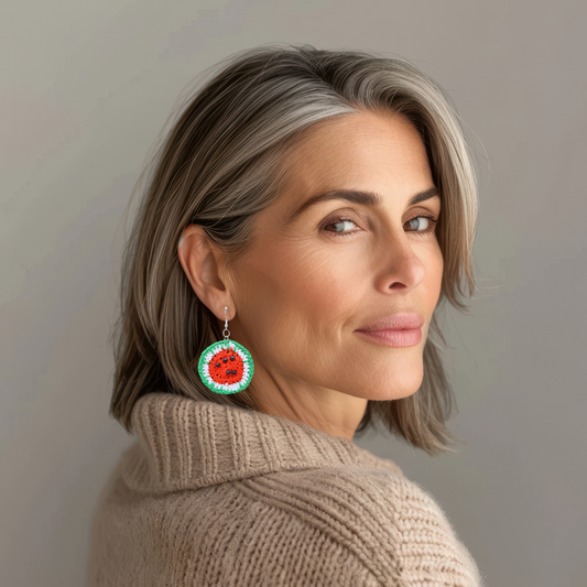 watermelon slice earrings