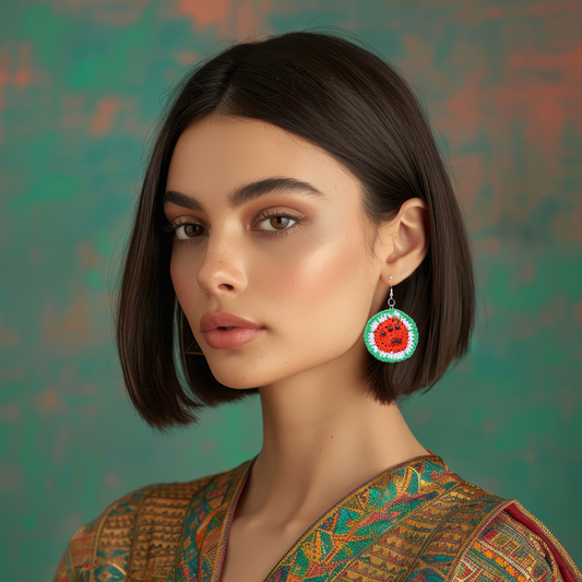 watermelon slice earrings