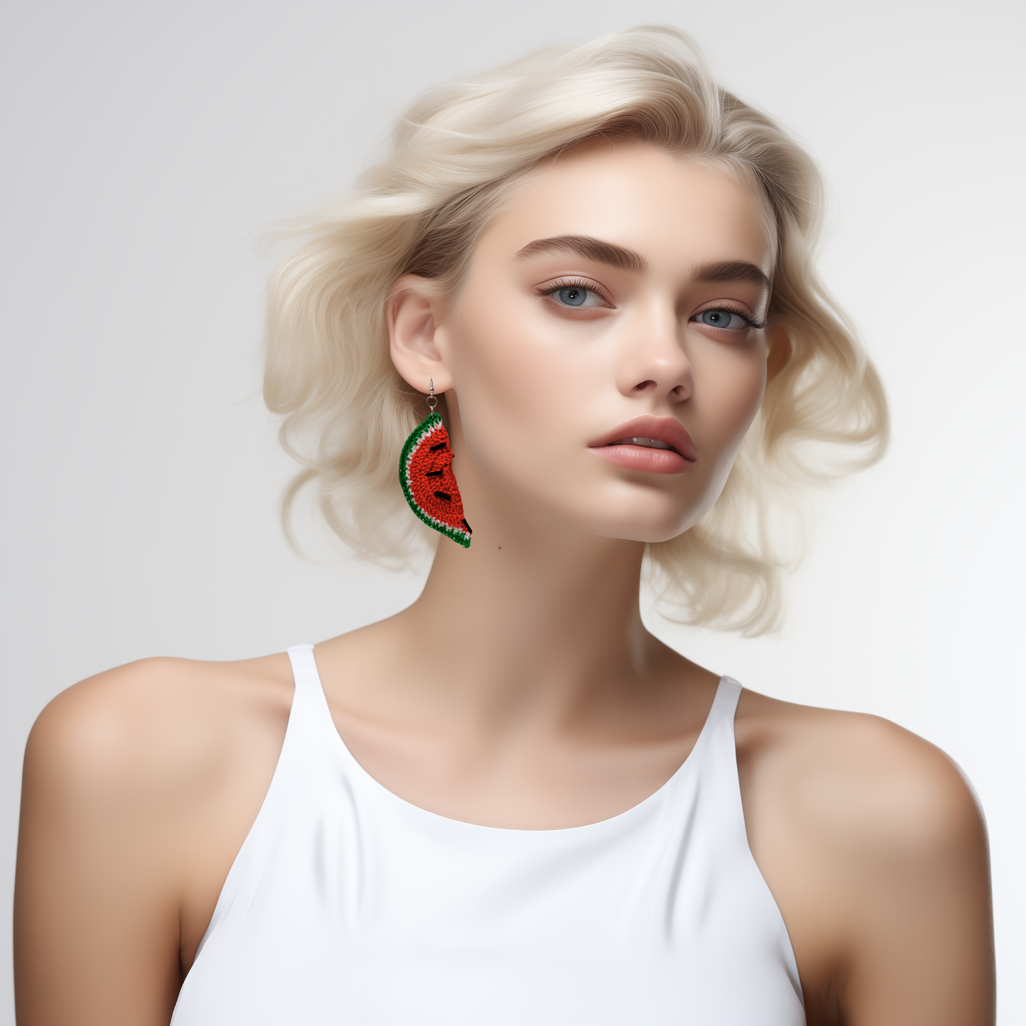 Boho Wedding Earrings | Crochet Watermelon Earrings