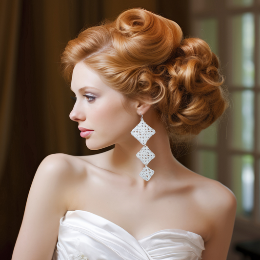 white dangle earrings