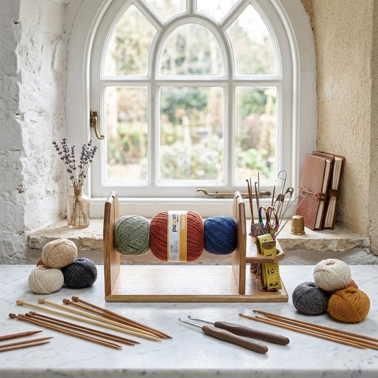 Handmade Wooden Yarn Holder – Craft Organiser