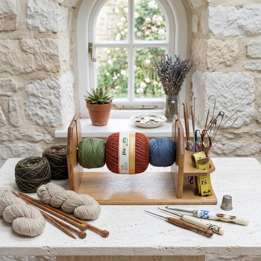Handmade Wooden Yarn Holder – Craft Organiser