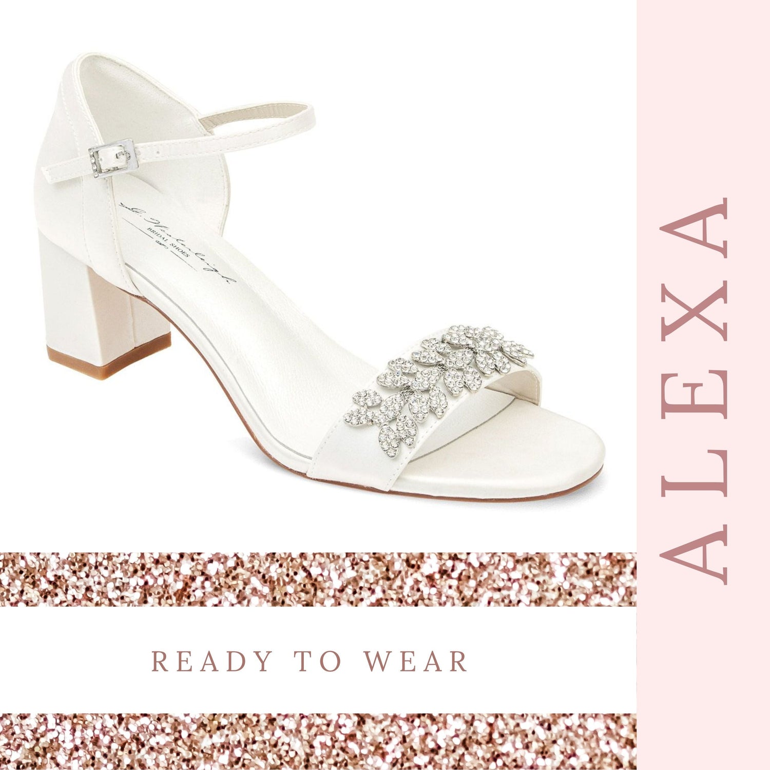 Low chunky heel wedding shoes Clearance