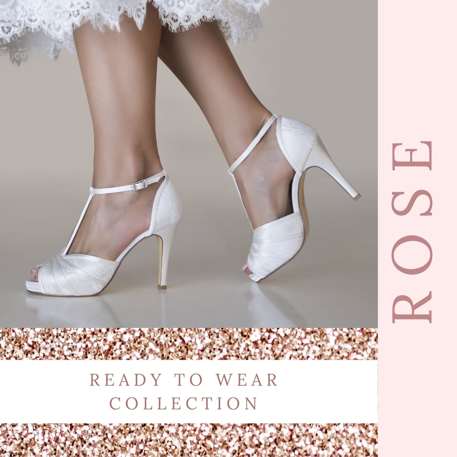 Ivory Platform Ankle Strap Wedding Shoes – Pelanir