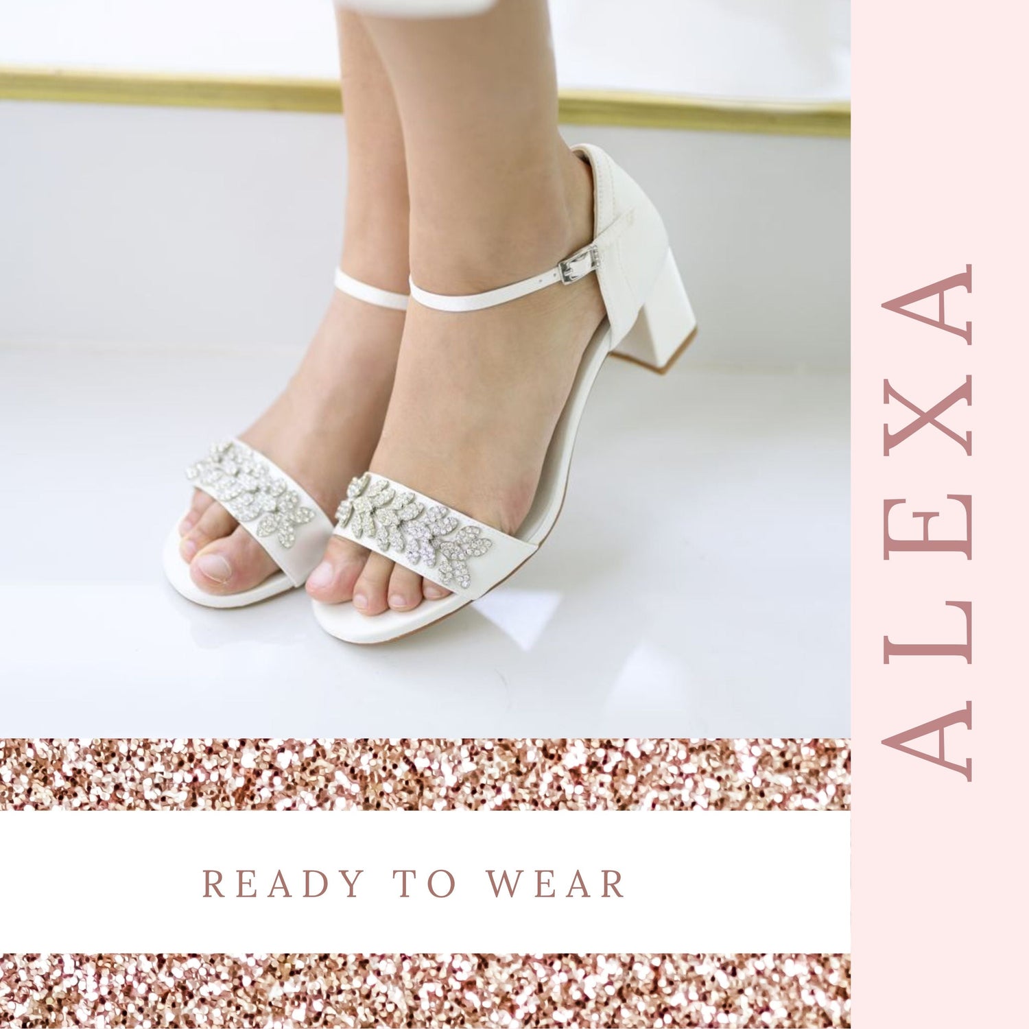 Ivory Block Heel Shoes Comfortable Block Heel Wedding Shoes