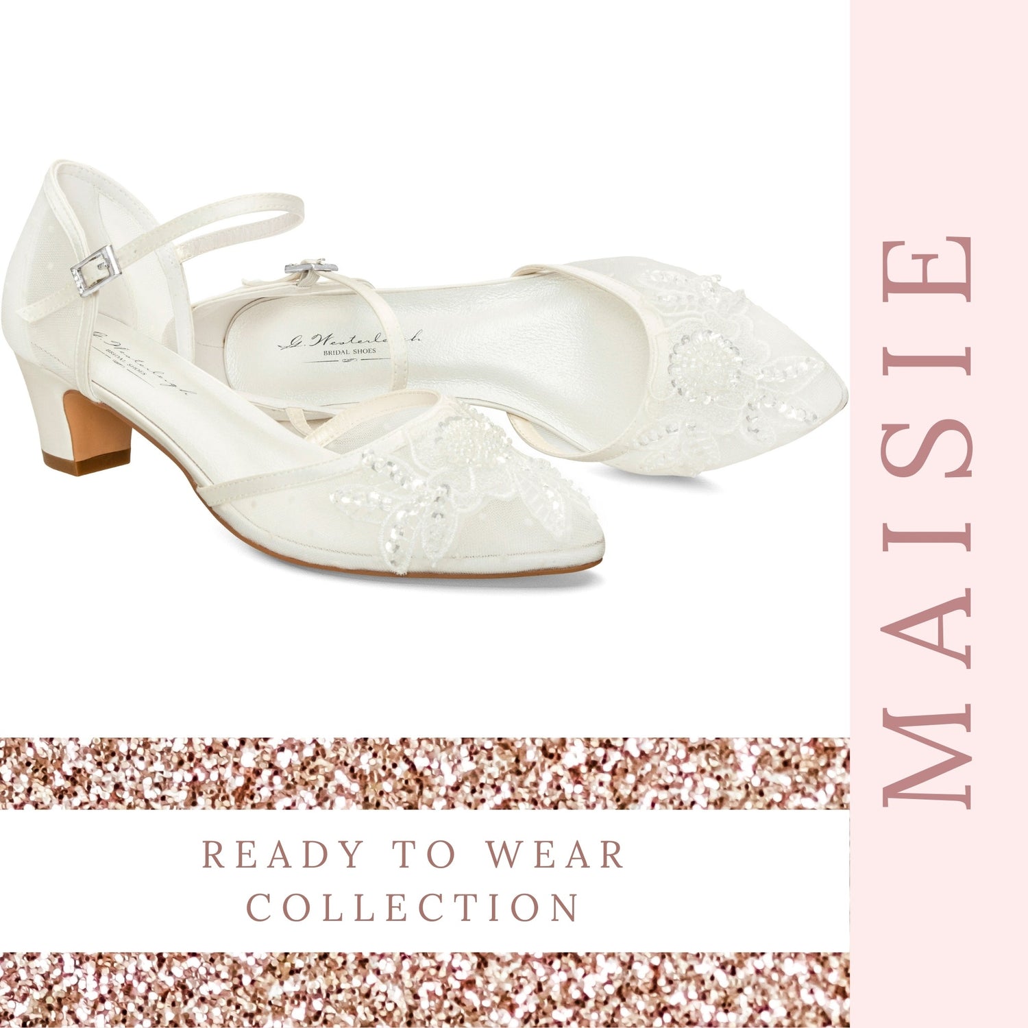 Low Block Heel Wedding Sandals Comfortable Low Heel Bridal Shoes Beautifully Handmade UK