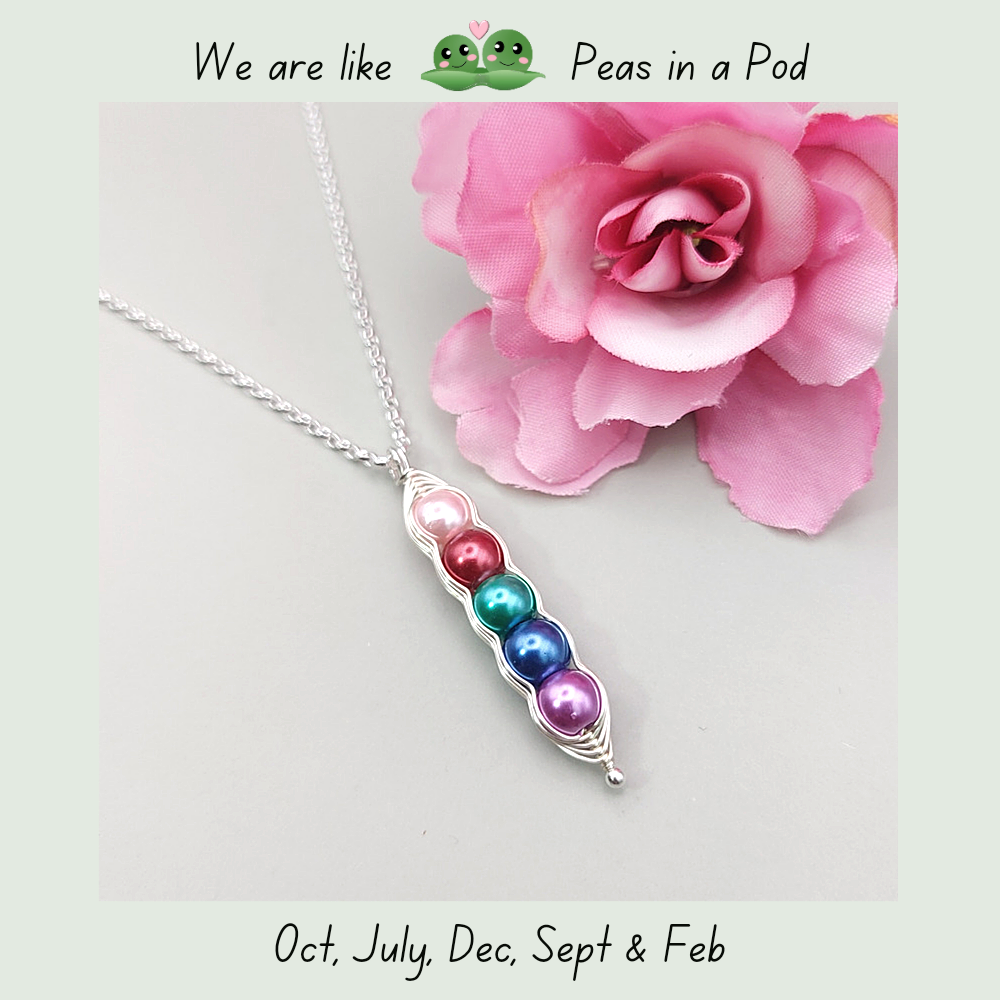 Peas in a pod necklace birthstone deals