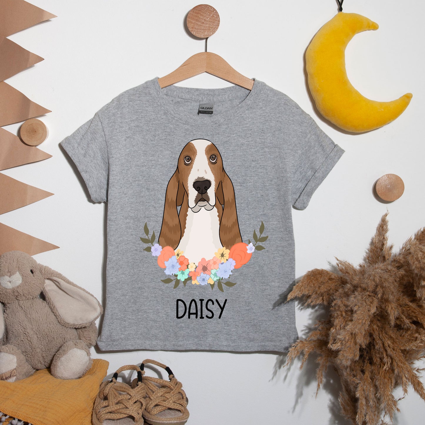 basset-hound-kids-t-shirt