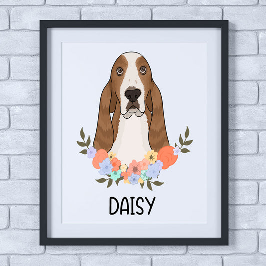 Basset Hound Print | Personalised Dog Print