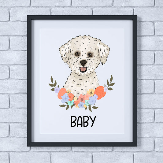 Bichon Frise Print | Personalised Dog Print