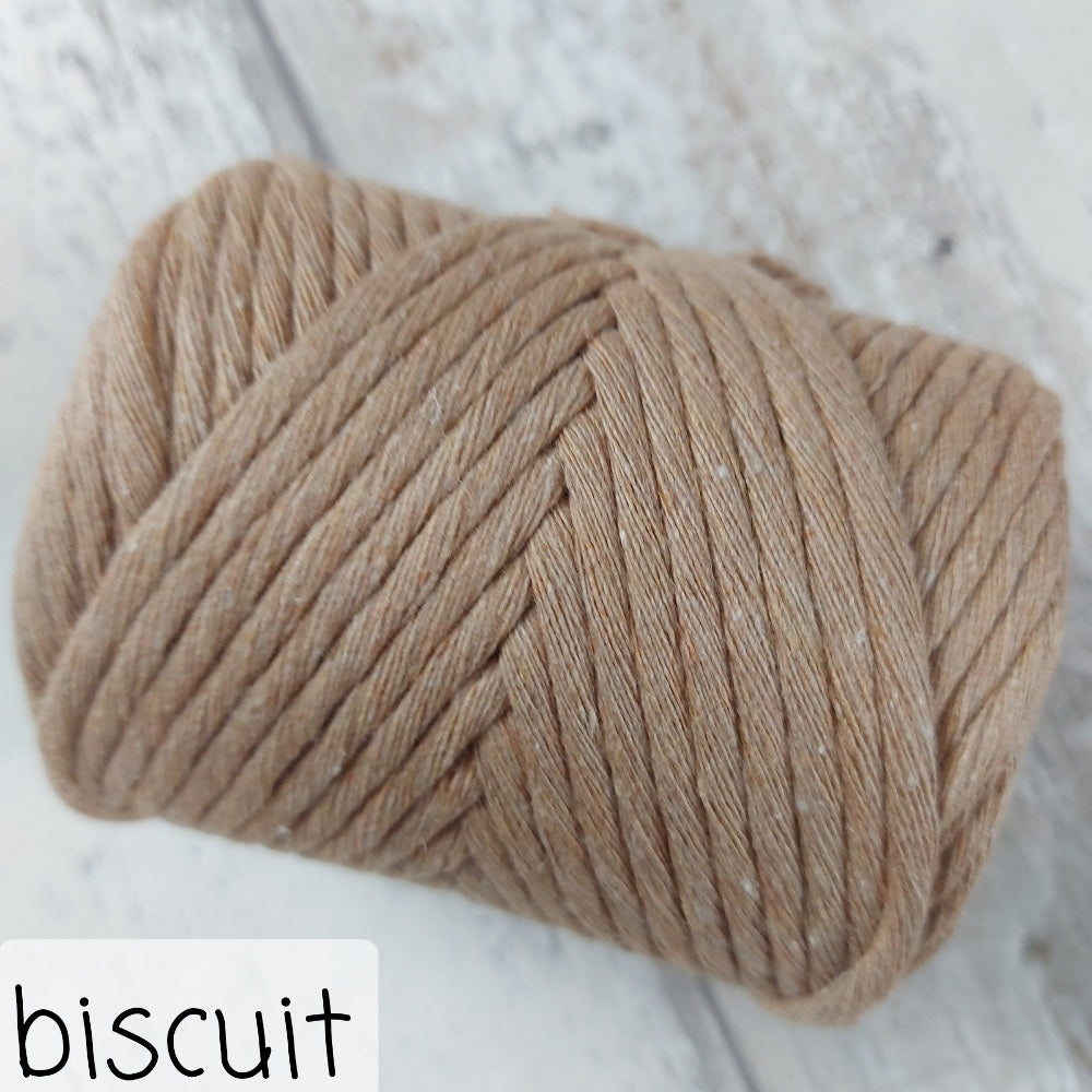 Close up image of biscuit macrame rope