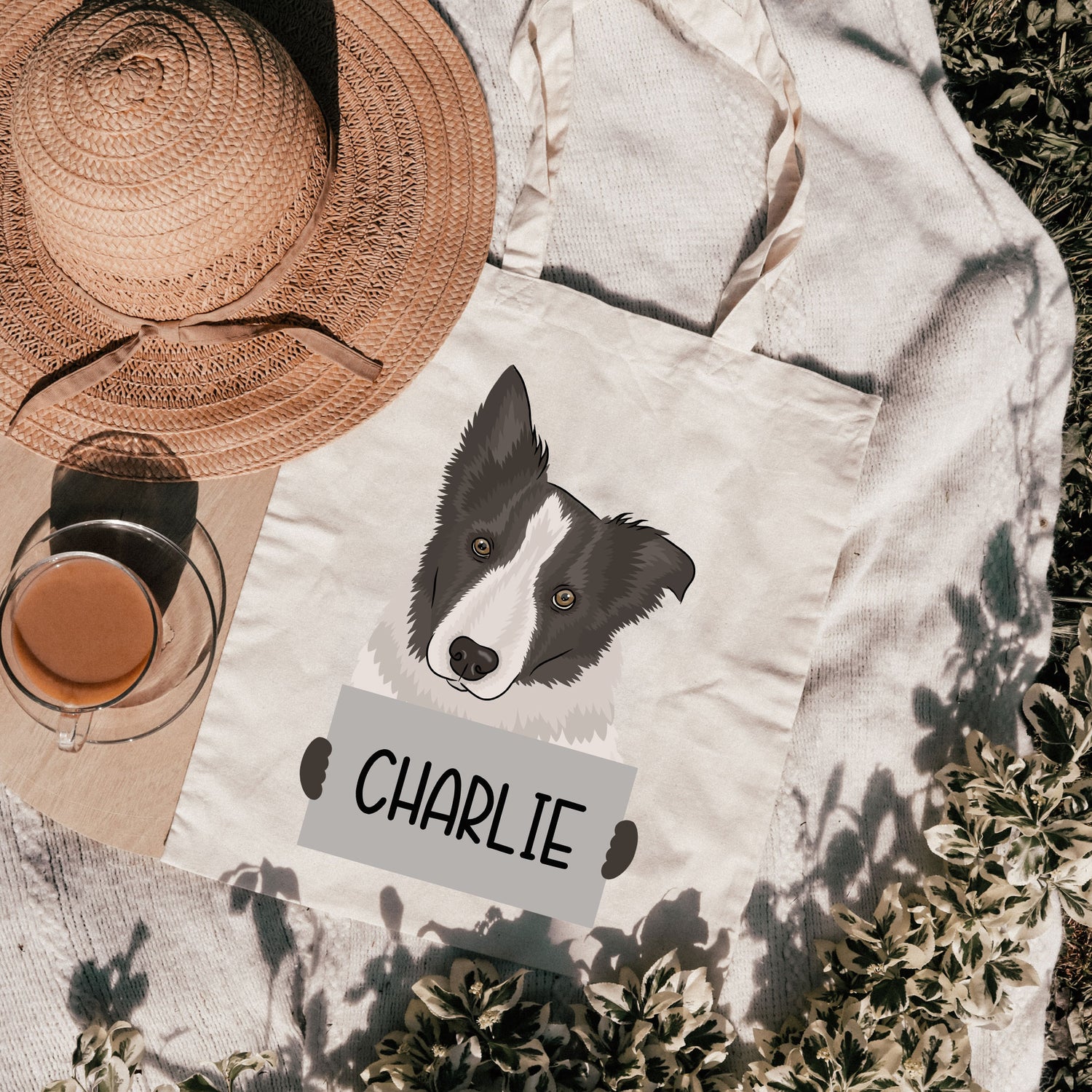 Border collie tote bag sales
