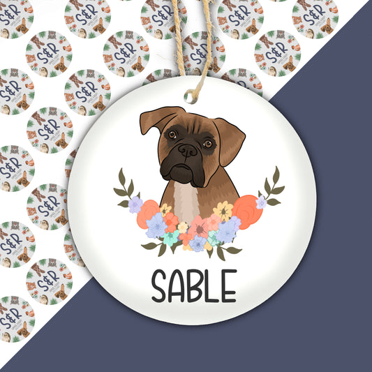Boxer Dog Christmas Decoration | Dog Christmas Bauble