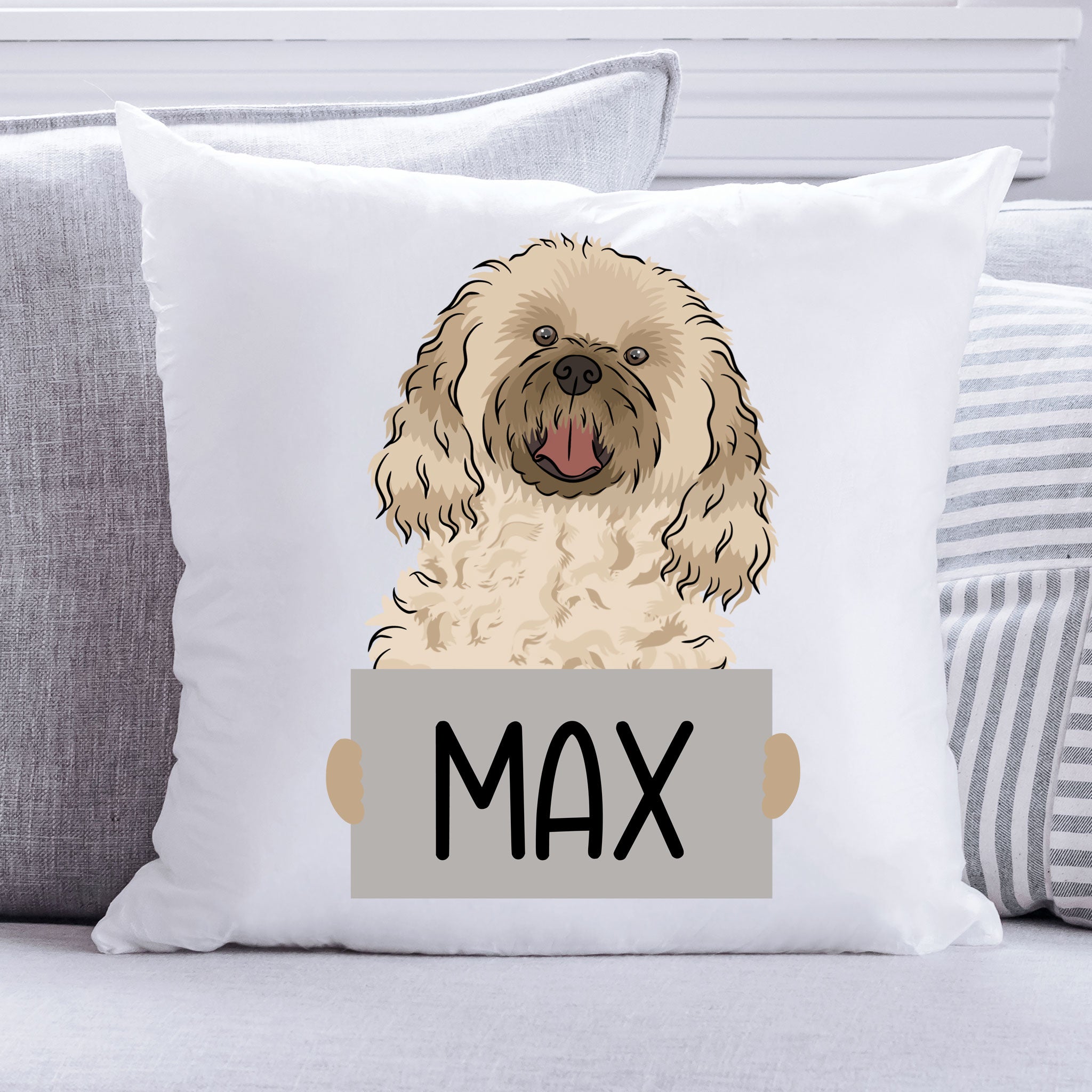 Cavachon Dog Cushion Personalised Pet Cushion Beautifully Handmade UK