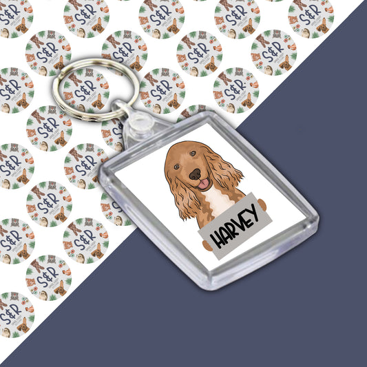 Personalised Cocker Spaniel Keyring | Dog Keyring