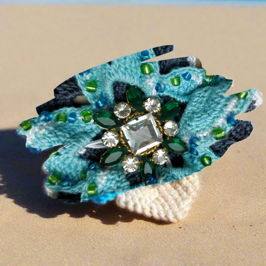 crochet flower brooch