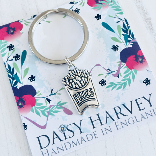 Fries Keychain, French Fries Keyring, Food Gift Ideas, Junk Food Keychains, Chips Keyring, Fun Gifts, Food Lover, Chip Lover, Chips Gift.