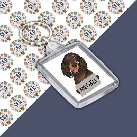Personalised Gordon Setter Keyring | Dog Keyring