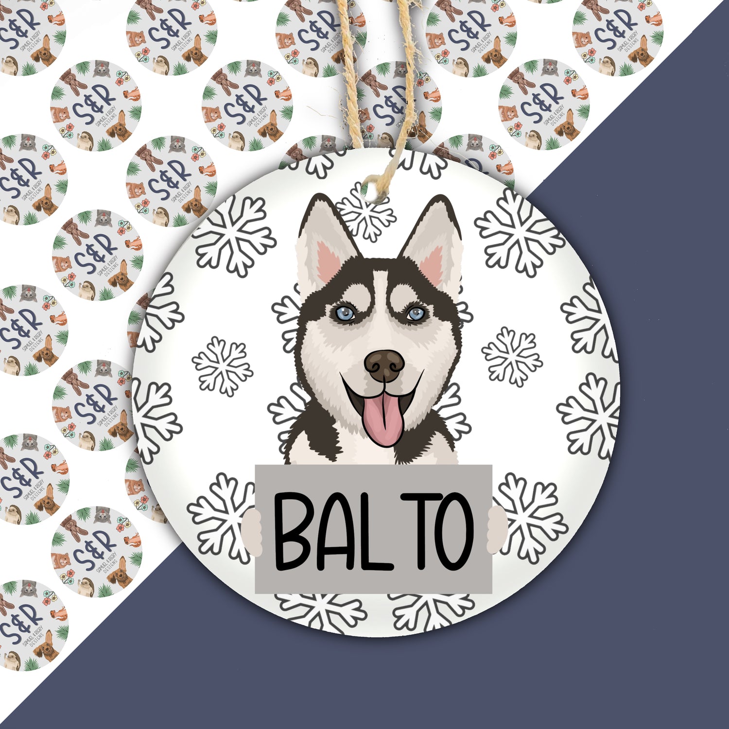 husky-christmas-bauble