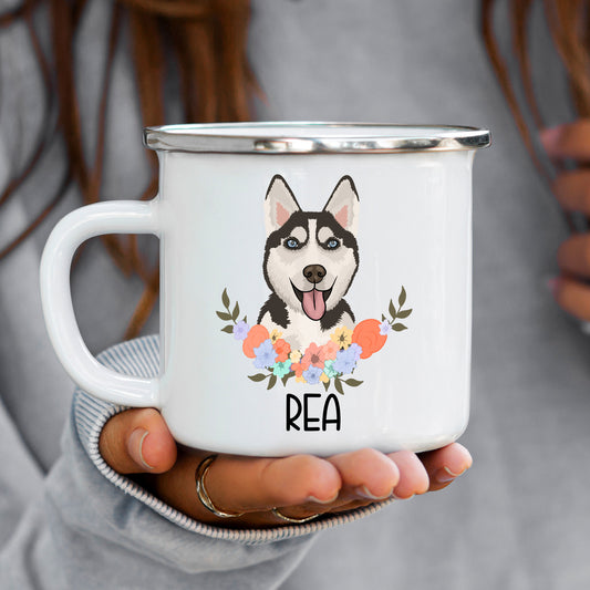 husky-enamel-mug