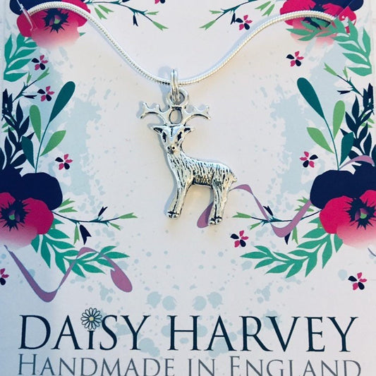 Stag Necklace, Deer Necklace, Woodland Necklace, Deer Charm, Buck Necklace, Gift For Her, Forest Jewellery, Forest Jewelry, Stag Charm.