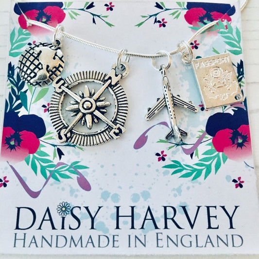 Wanderlust Compass Necklace, Gift For Traveller, Wanderer Jewelry, Travel The World, Gift For Wanderer, Compass Gifts, Adventure Necklace.