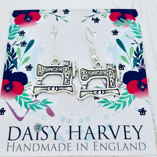 Sewing Machine Earrings, Sewing Earrings, Sewing Gifts, Sewing Machine Jewelry, Seamstress Gifts, Sewing Jewelry, Crafty Person Gifts, Craft