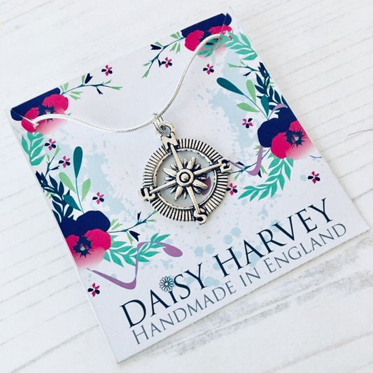 Compass Necklace, Travel Jewellery, Traveller Gift, Guidance Jewelry, Walker Gift, Navigation Necklace, Wanderer Gift Ideas, Hiking Gifts.