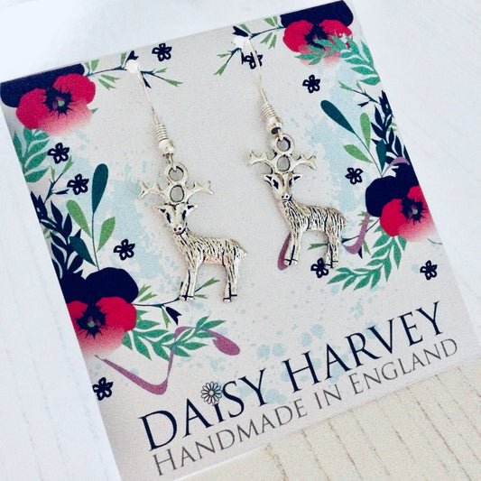 Deer Earrings, Wildlife Jewellery, Wildlife Earrings, Deer Jewelry, Woodland Earrings, Nature Lover Gift, Forest Jewellery, Autumn Jewelry.