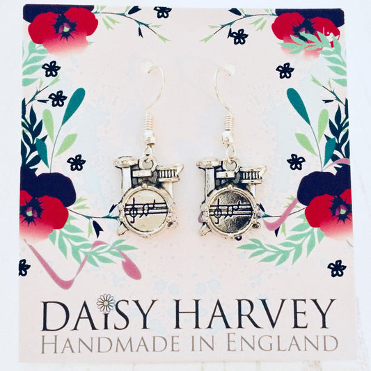 Drums Earrings, Drum Set Earrings, Drums Jewellery, Drummer Jewelry, Drummer Gifts, Musician Jewellery, Musician Gift Ideas, Drum Kit Gifts.