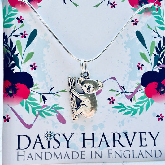 Koala Necklace, Koala Jewelry, Koala Gift Ideas, Koala Related Jewellery, Animal Jewellery, Animal Necklaces, Cute Nature Gift, Koala Lover.