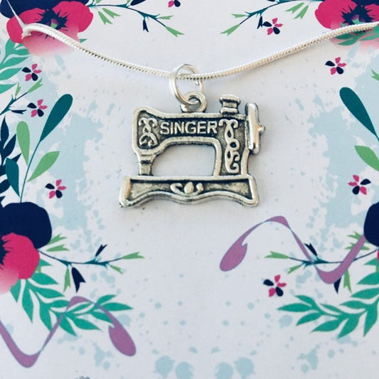 Sewing Necklace, Sewing Gift For Her, Sewing Machine Charm Necklace, Sewing Gift Ideas, Dressmaker Bracelet, Handmade Crafter Gift, Crafts.
