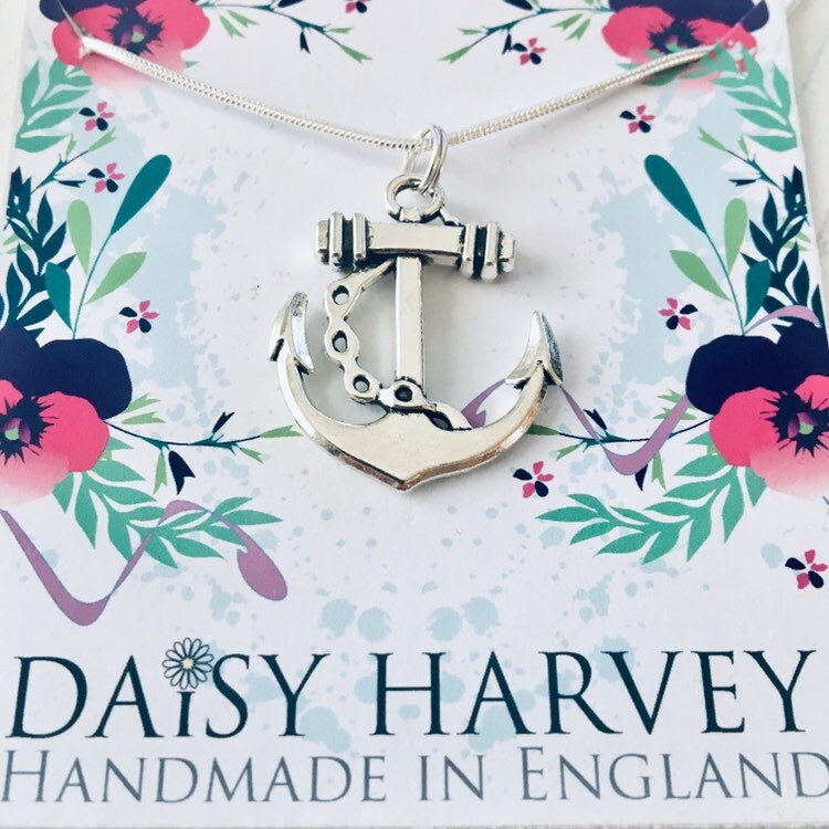 Anchor Necklace, Anchor Charm Necklace, Pirate Jewelry, Nautical Charm, Ship Pendant, Pirate Costume Jewellery, Sailor Oufit Jewellery.