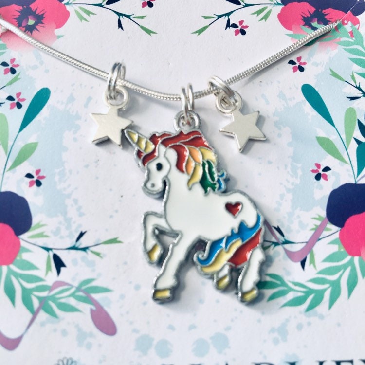Unicorn Necklace, Fairytale Jewellery, Unicorn Gift Idea, Fairytale Gift, Fantasy Jewelry, Magical Gift, I Believe In Unicorns Gift, Stars.