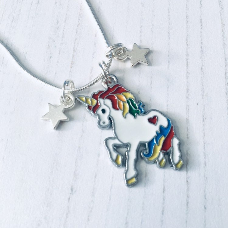 Unicorn Necklace, Fairytale Jewellery, Unicorn Gift Idea, Fairytale Gift, Fantasy Jewelry, Magical Gift, I Believe In Unicorns Gift, Stars.